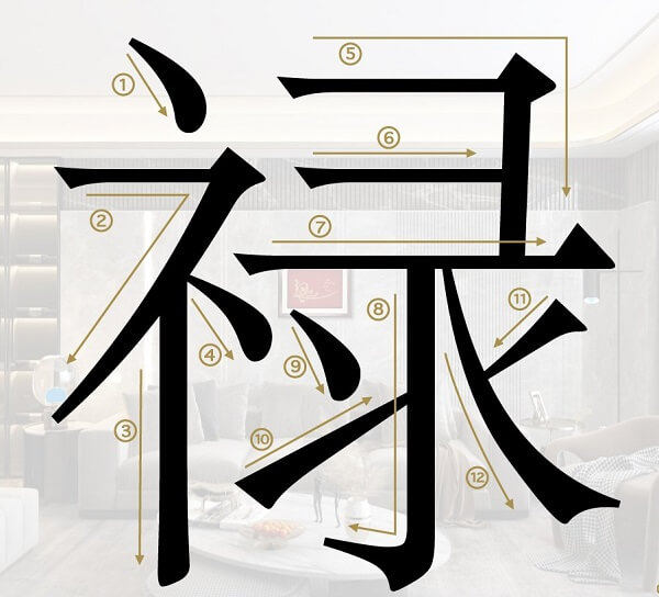 Cách viết chữ Lộc tiếng Trung