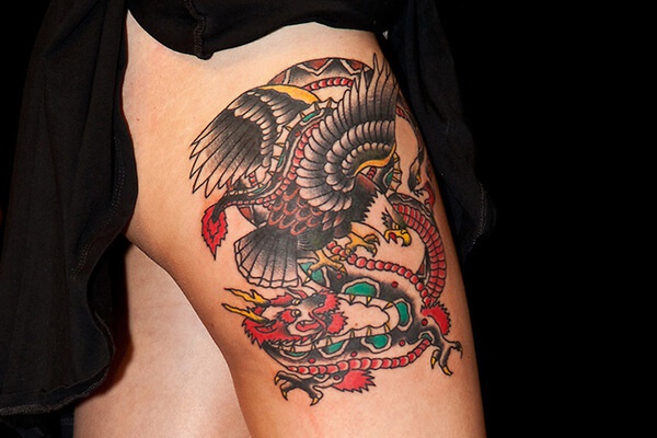đại bàng và dragon tattoo đẹp
