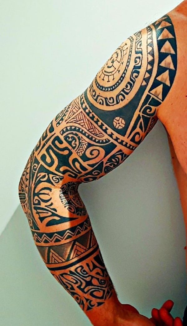 full arm maories tattoo
