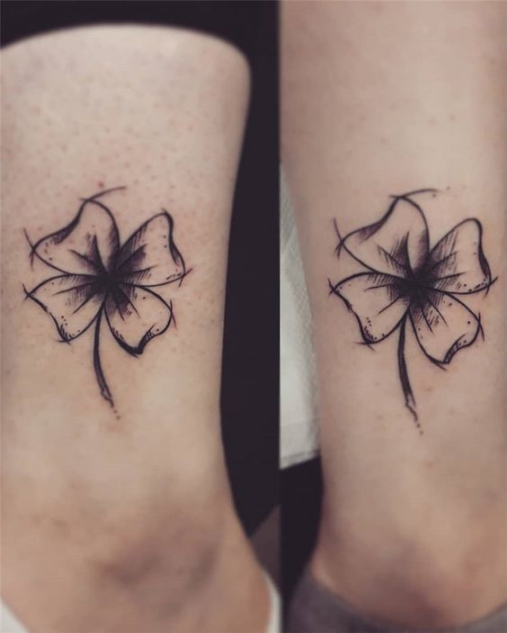 Hình xăm nghệ thuật tatoo mini cỏ 4 lá đẹp nhất