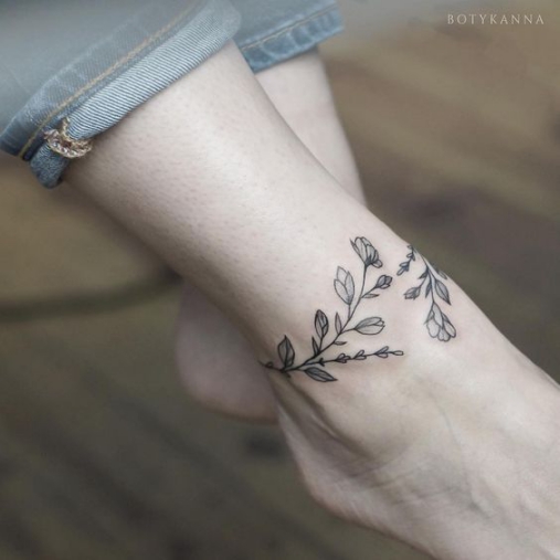 Hình xăm nghệ thuật tatoo mini lắc chân đẹp nhất