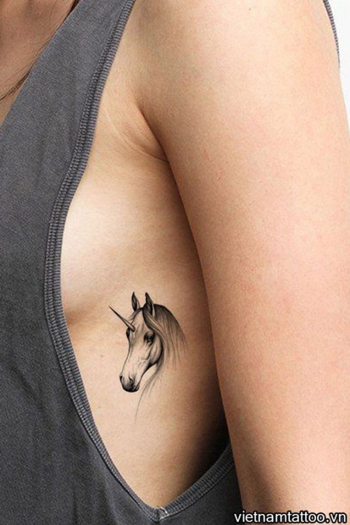 Hình xăm nghệ thuật tatoo mini unicorn đẹp nhất