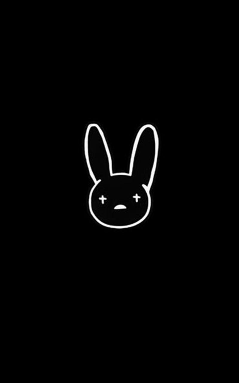 hình nền màu đen con thỏ