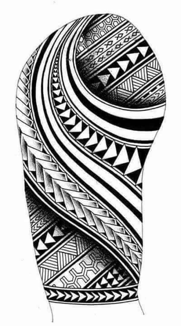 thiết kế hình xăm cho bắp tay họa tiết maori