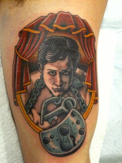 Tatuaje de Houdini para simbolizar tu agilidad de escapista