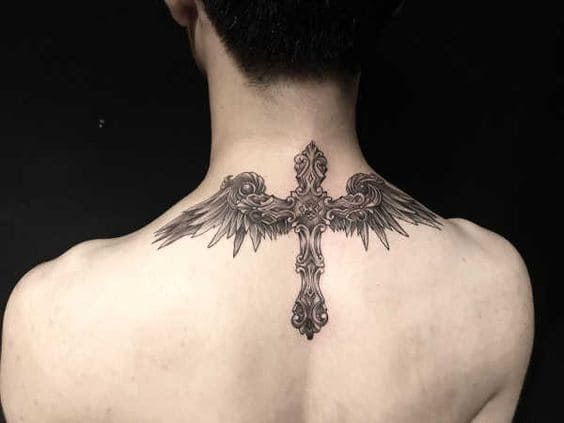 mẫu hình tattoo đôi cánh cho nam chất nhất