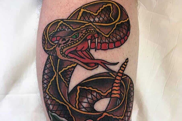 snake mặt quỷ tattoo độc đáo